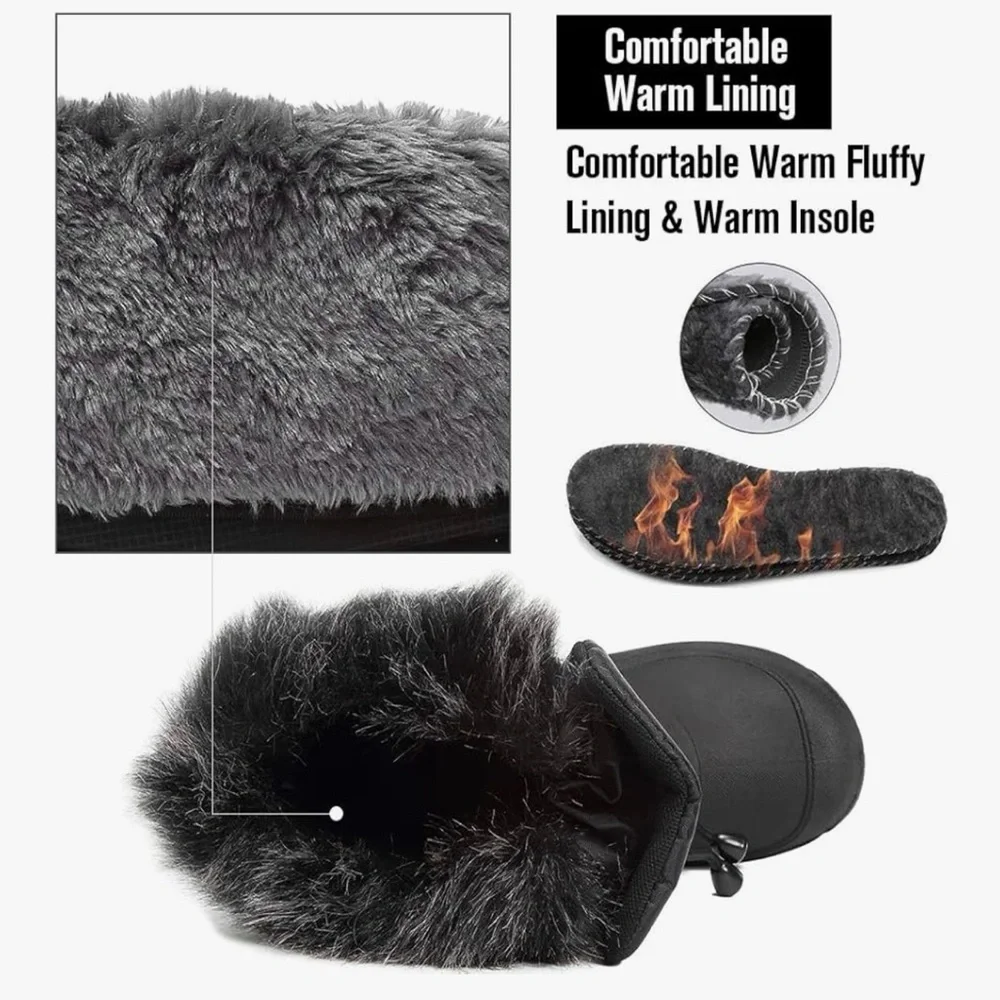 NWT CIOR Toddler Snow Boots Waterproof Black Faux Fur Winter Size 2